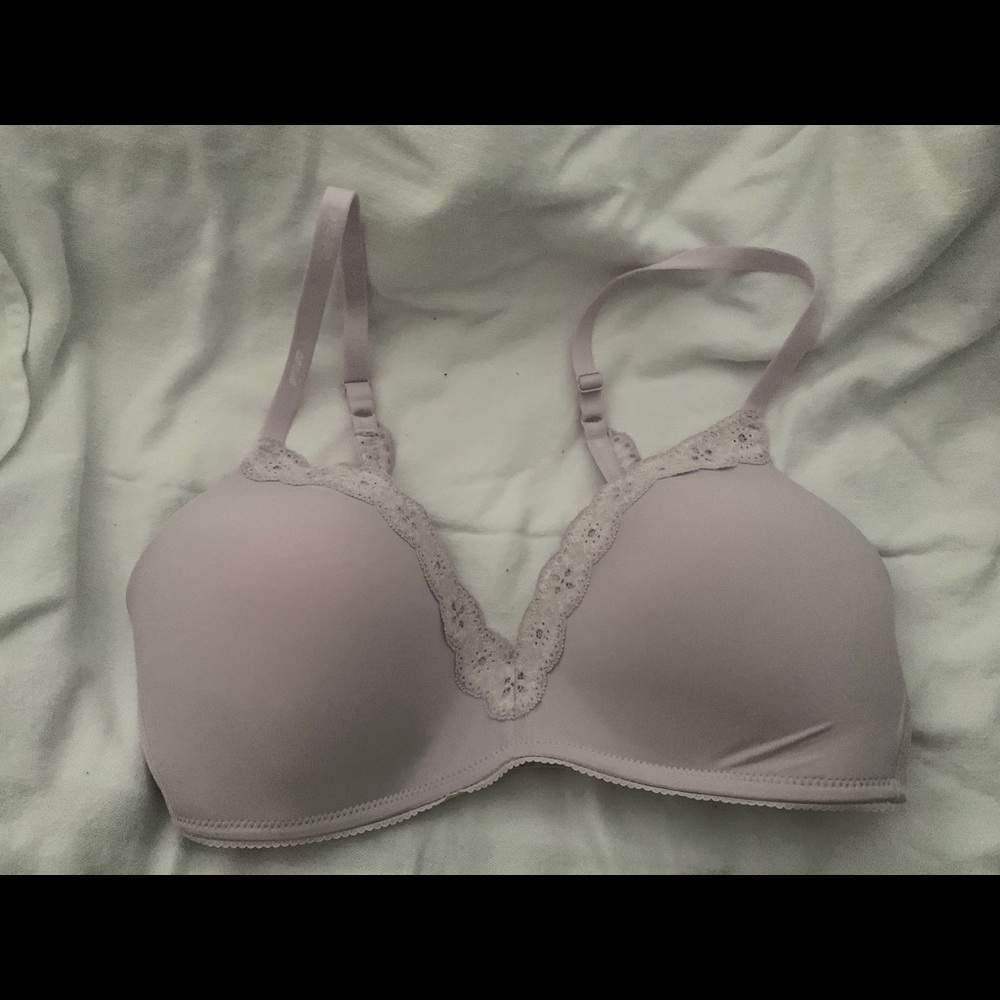 Light lavender colored bra